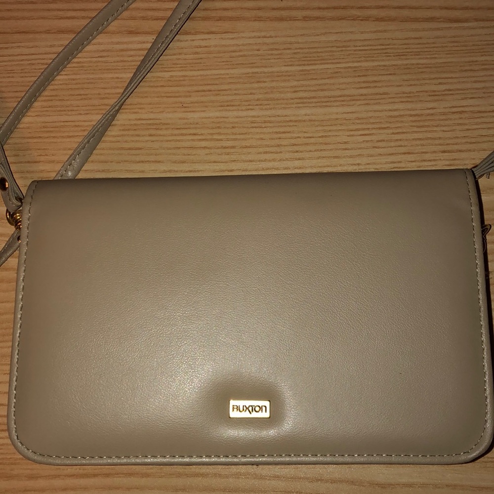 Buxton crossbody purse tan